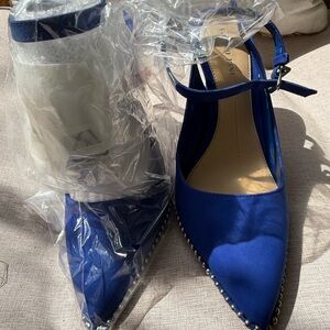 Gianni Bini Elegant Blue Suede Heels with Ankle Strap